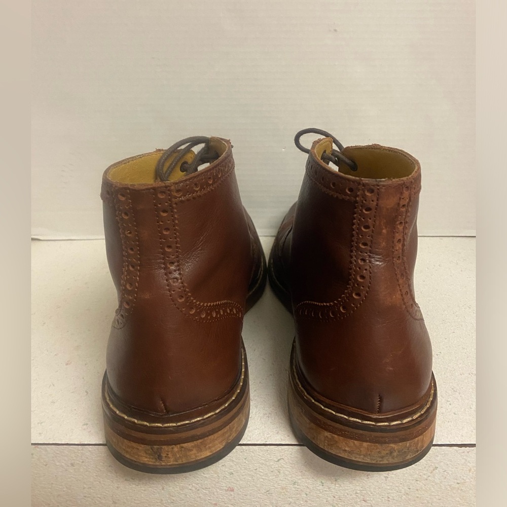 Cole Haan Men's Brown Leather Wingtip Lace-Up Oxford Boots - Picture 11 of 12